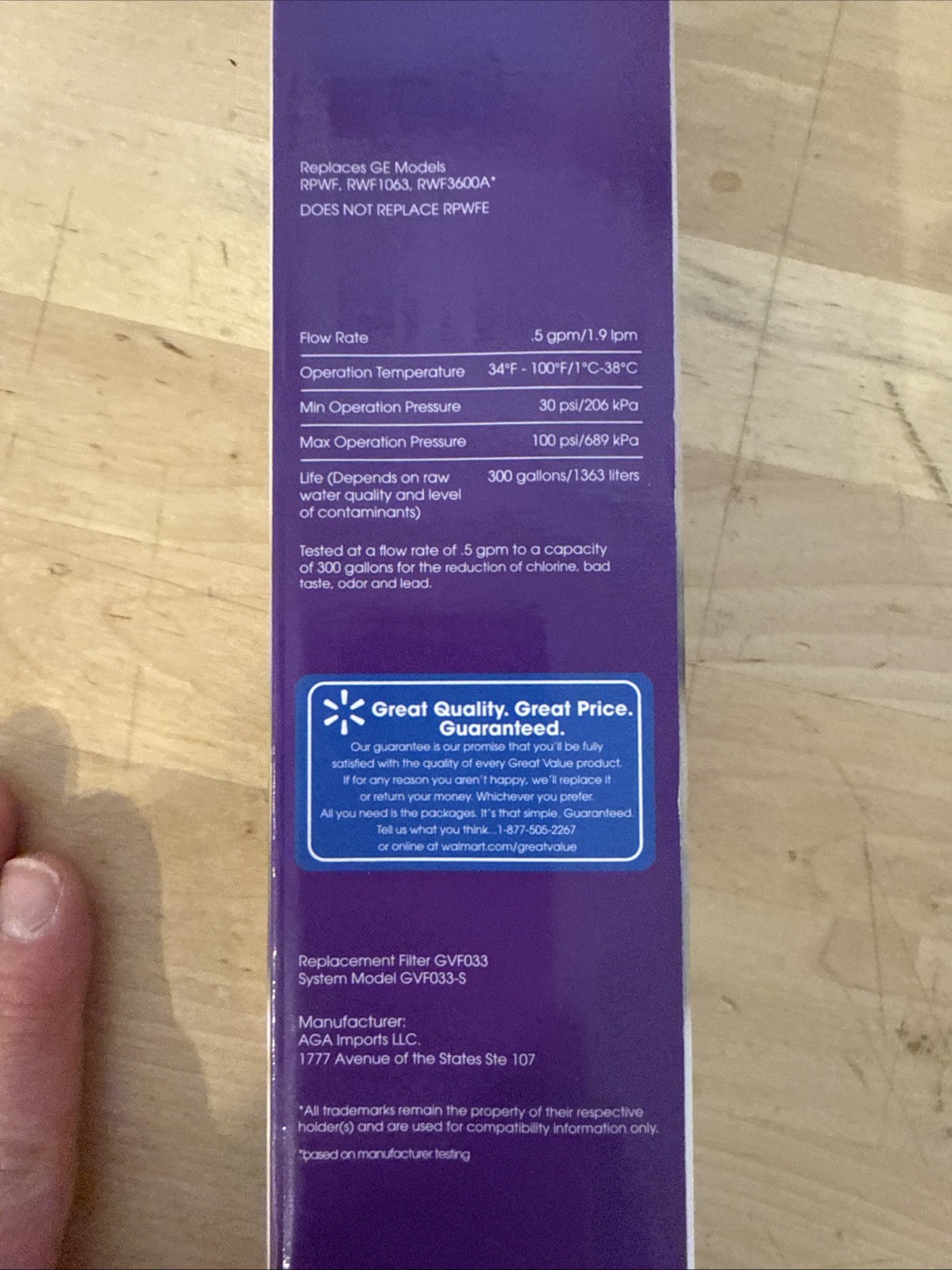 Great Value Refrigerator Water Filter Replaces Ge Model RPWF 6 Month 300 Gallons