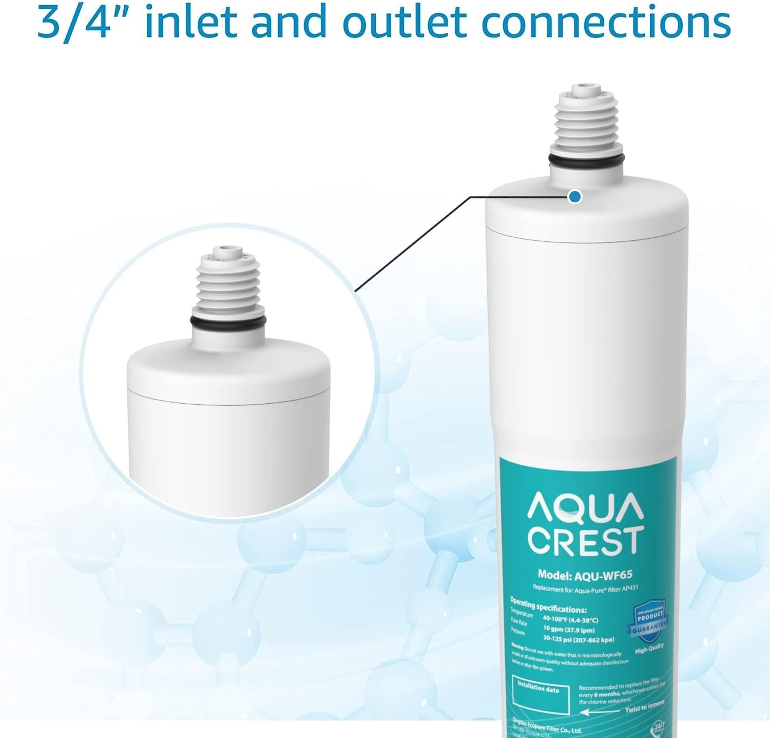 6 Pack Cartridge Fits 3M Aqua-Pure AP431, KleenWater KW431 AP430SS by AQUA CREST