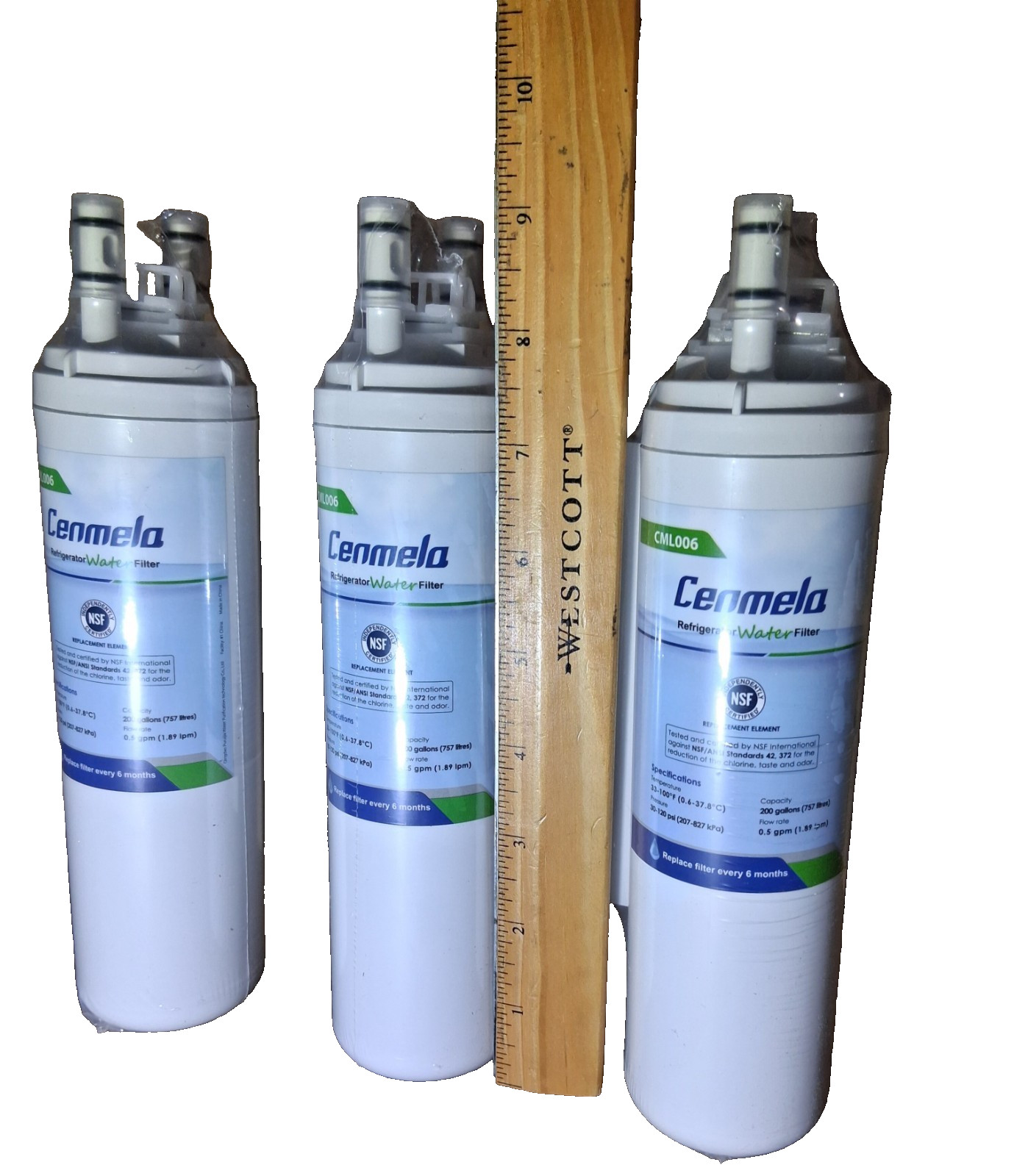 New, Sealed NSF Cenmela CML006 for Frigidaire WF3CB Pure Source 3 Water Filters