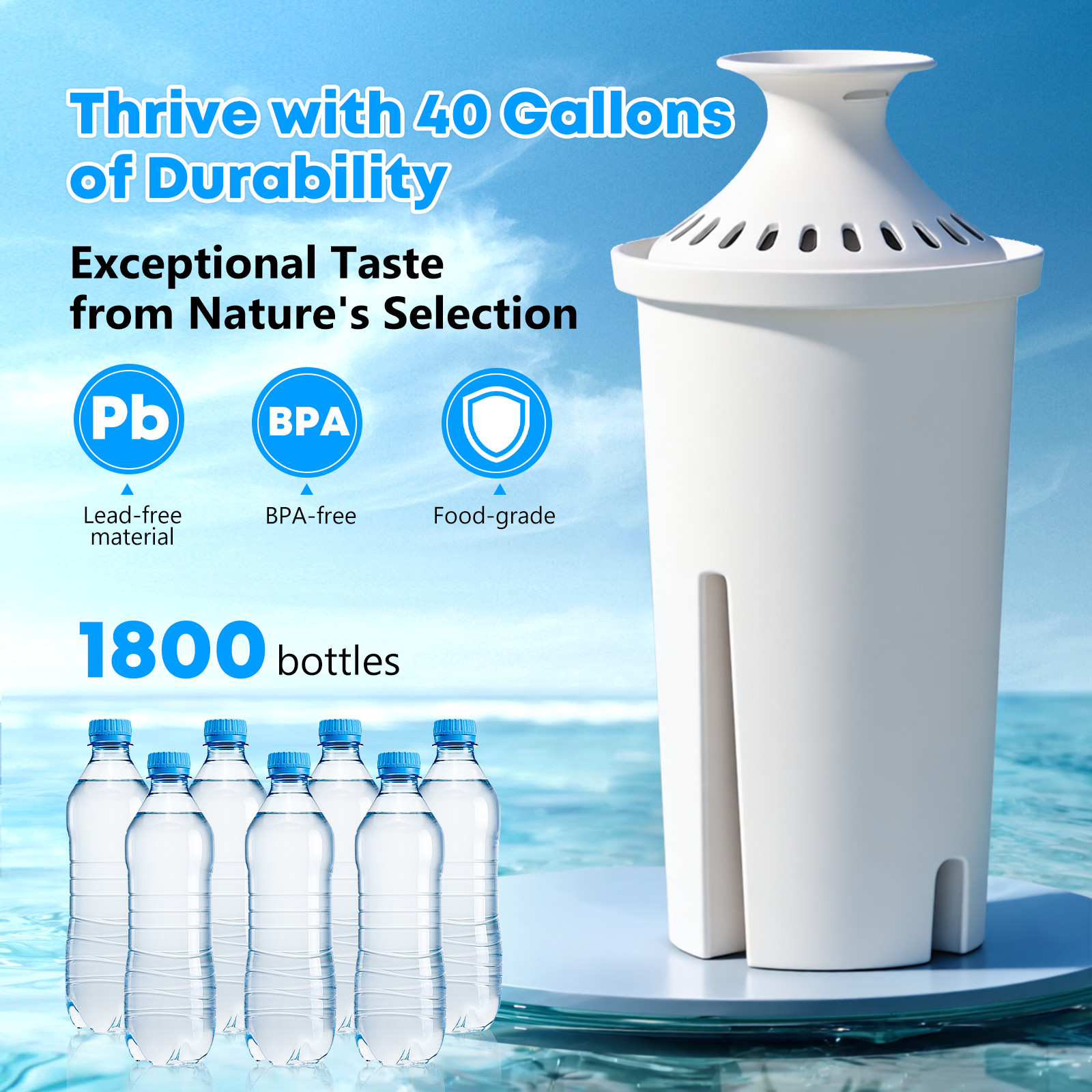 6 Pack Fit For Brita Classic OB21/OB03 987554 35503 42432 Pitcher Water Filter