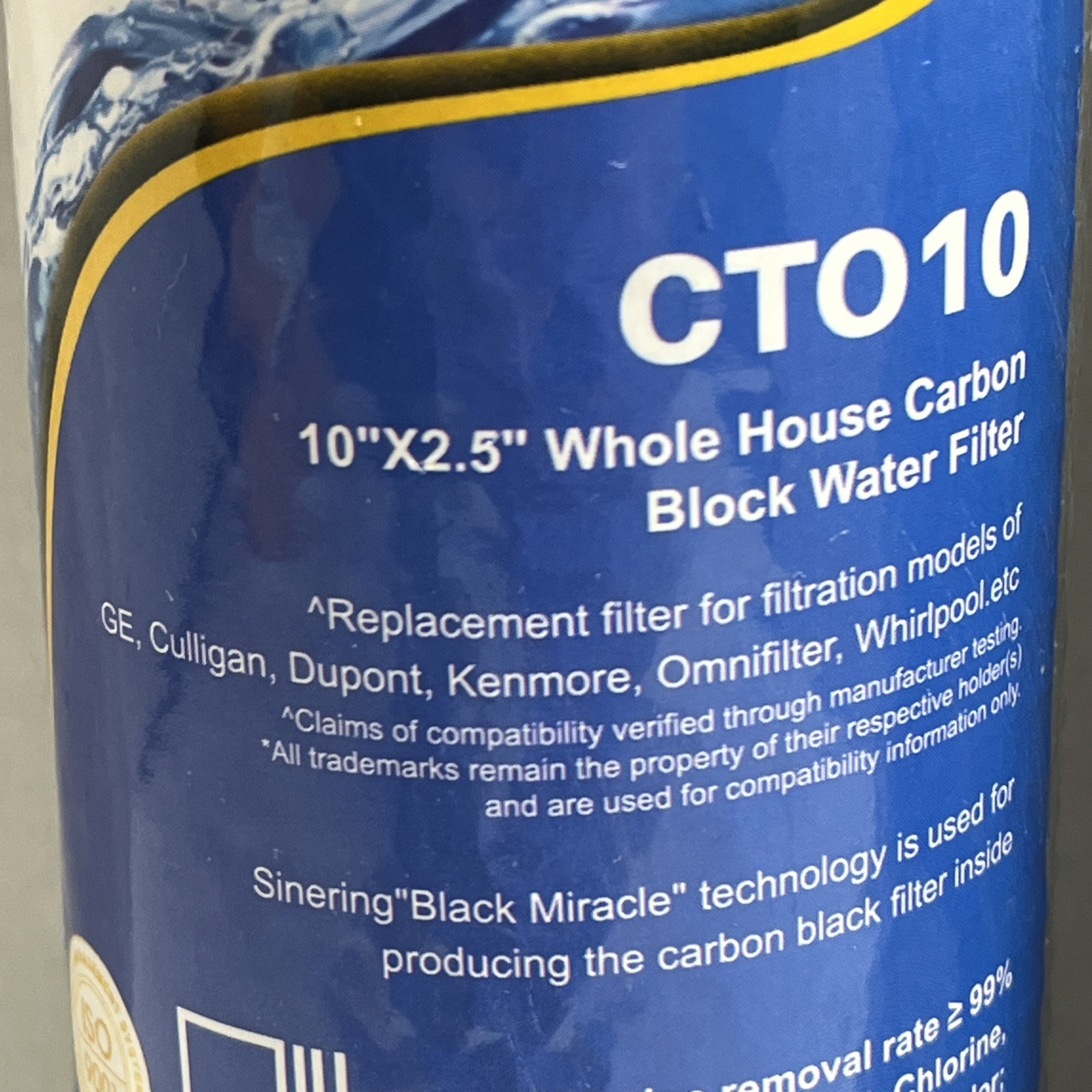 Excelpure CT010 Sintering Activated Carbon Block Water Filter 10″ x 2.5″ house