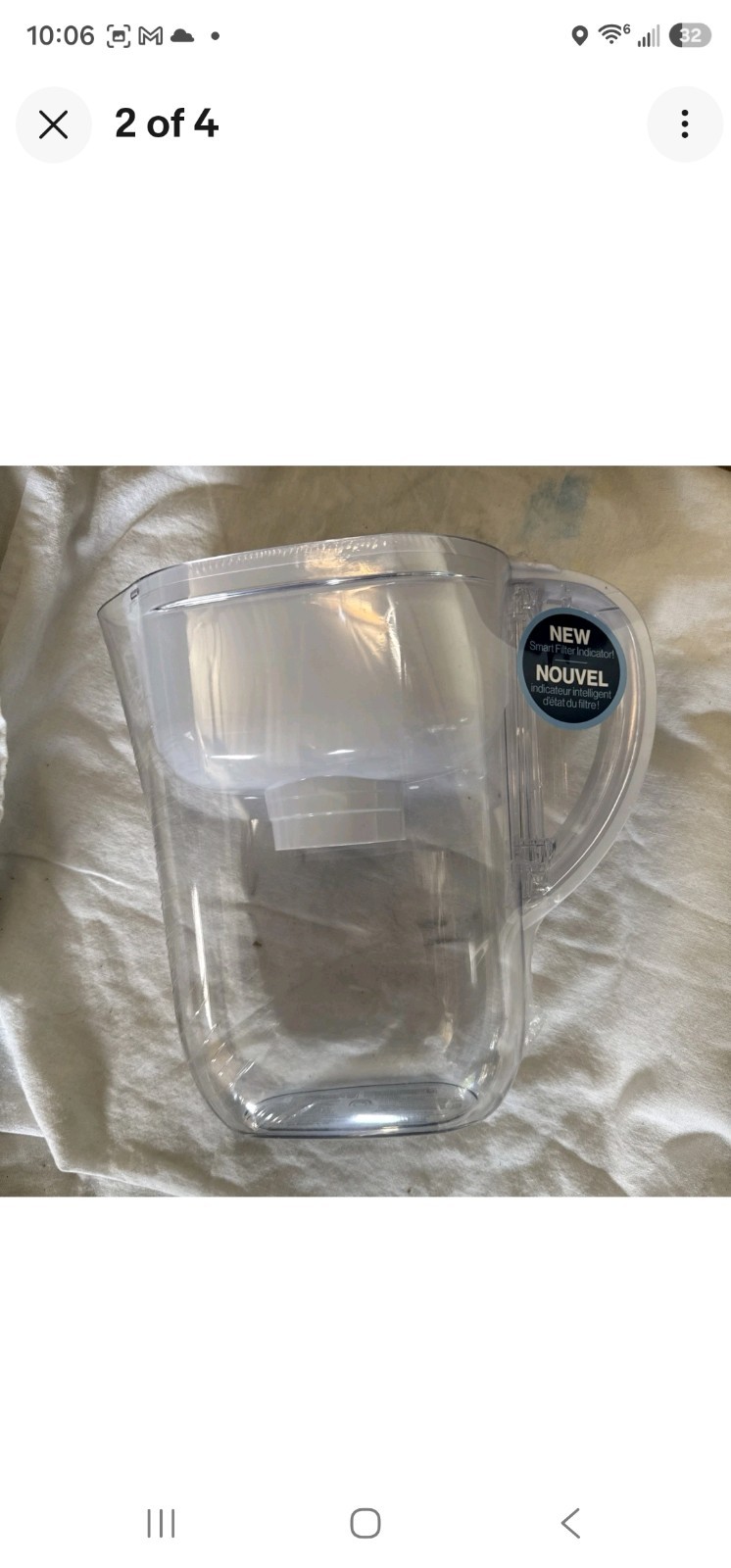 New Brita Metro Water Filter Pitcher 6-Cup White SmartLight w/ Elite Filter