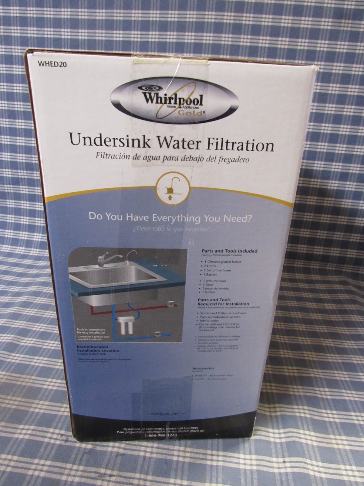 Whirlpool WHED20 UltraEase Undersink Dual Stage Water Filter Kit FREE SHIPPING.
