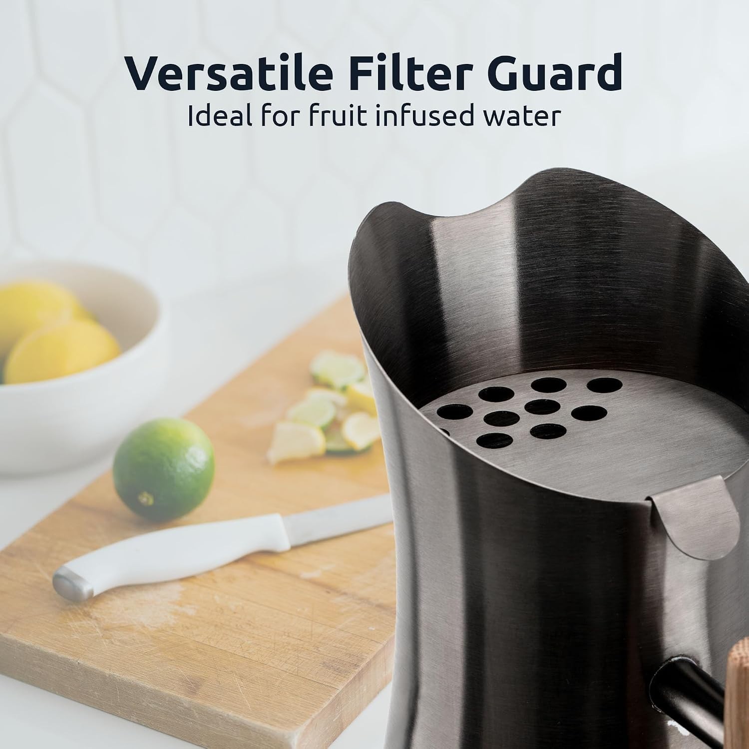 Stainless Steel Water Filter Pitcher 8-Cup Long-Life 105 Gal BPA-Free