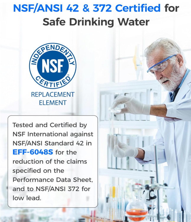 Waterdrop XWF Refrigerator Water Filter, Replacement for GE® WR17X30702