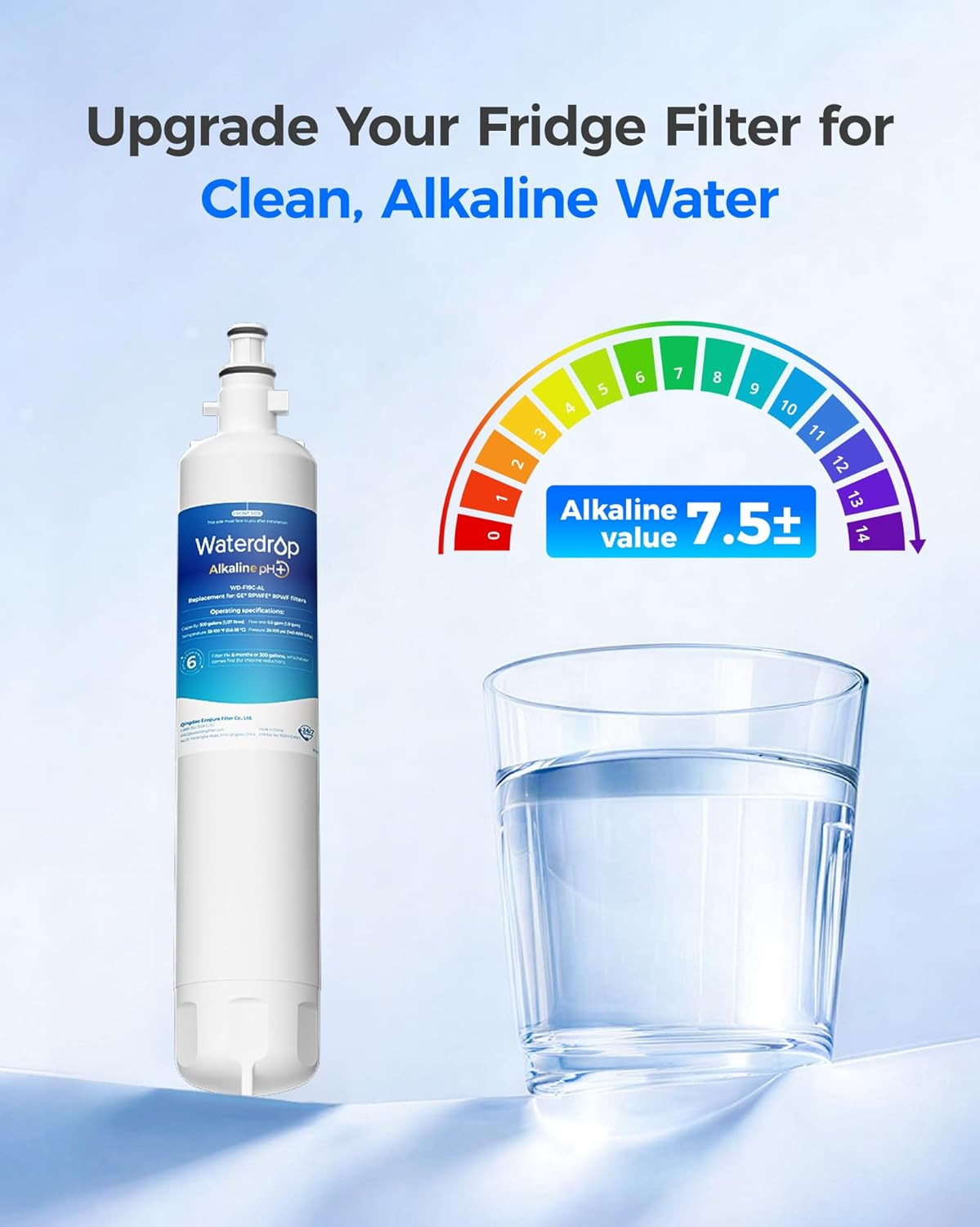 WD-F19C-AL Alkaline Water Filter for GE RPWFE RPWF GFE28GYNFS