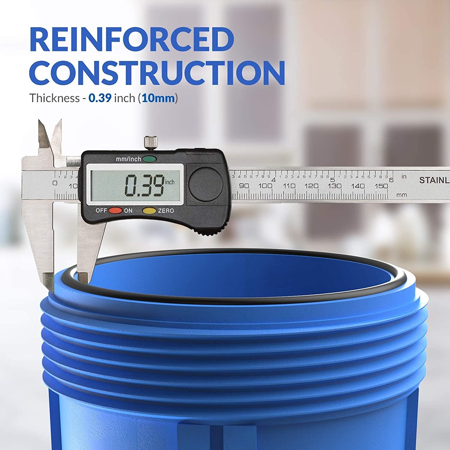 10 Inch Big Blue Whole House Water Filter Housing Filtration System 10″ x 4.5″