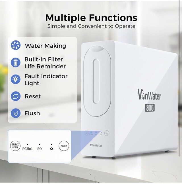 800GPD Tankless Reverse Osmosis Water Filter System high Flow UnderSink-VonWater