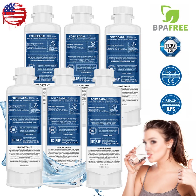 8-1Pack for Samsung DA97-17376B HAF-CIN/EXP White Refrigerator Water Filter