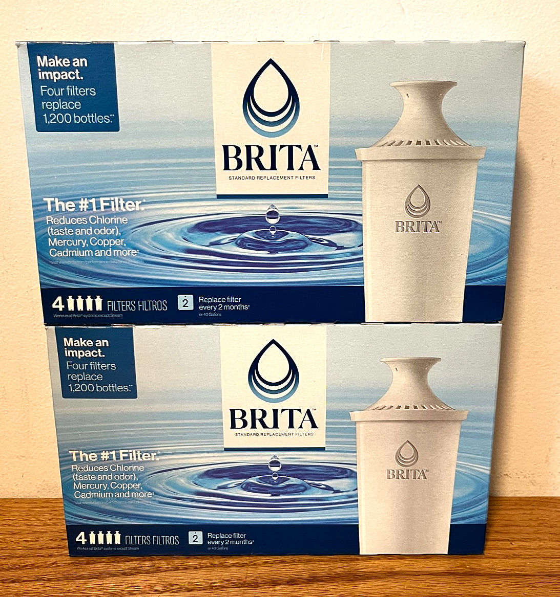 8-Pack Genuine BRITA Replacement Water Filter for Pitchers NEW 2 x 4 Packs 42432