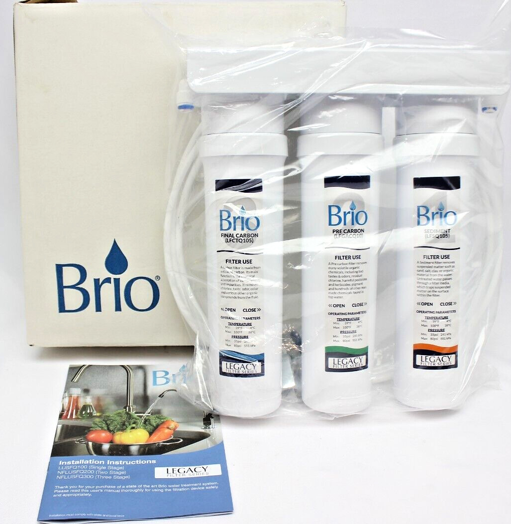 Brio 3 Stage Reverse Osmosis Water Filtration System for Faucet NFLUSFQ300