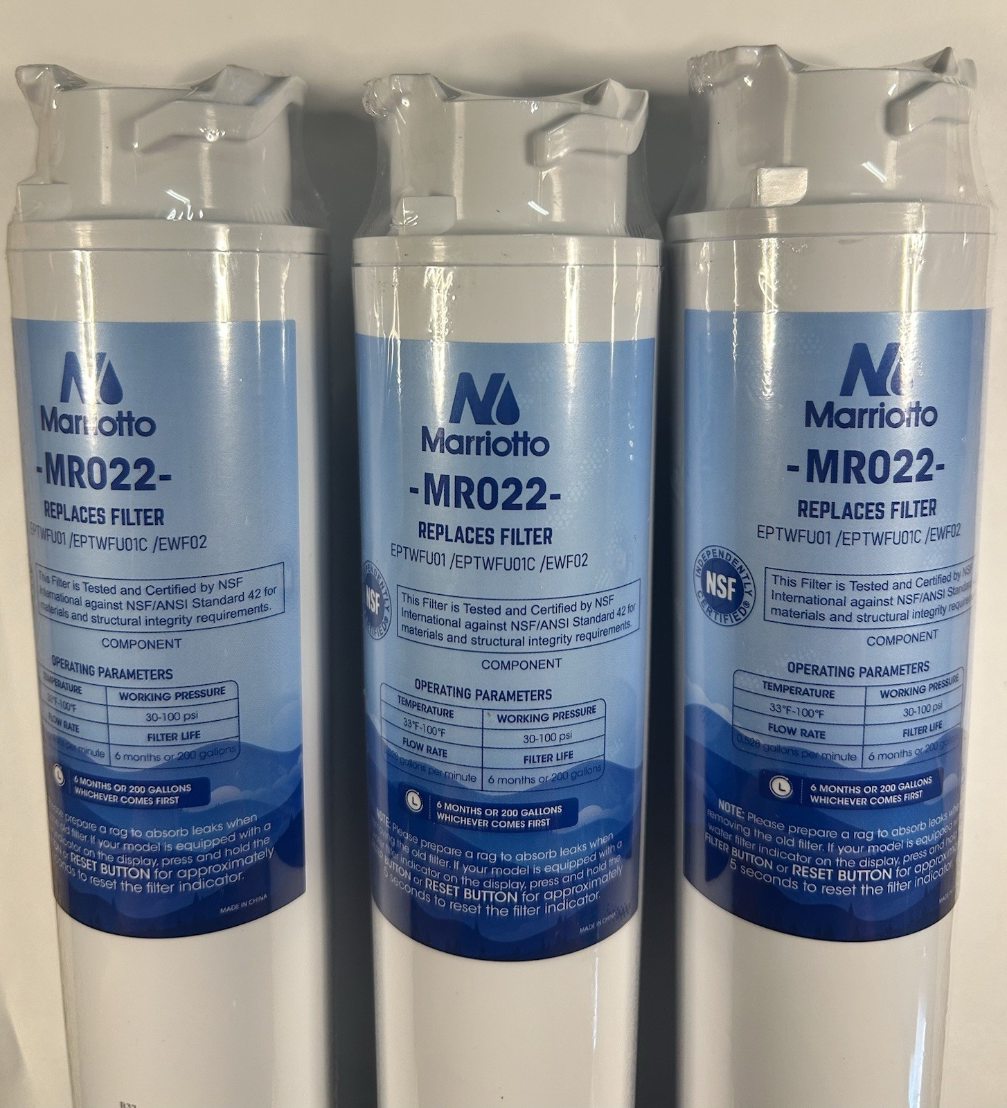 NEW Marriotto MR022 Water & Air Filter 3+3 Kit for Frigidaire EPTWFU01 PAULTRA2