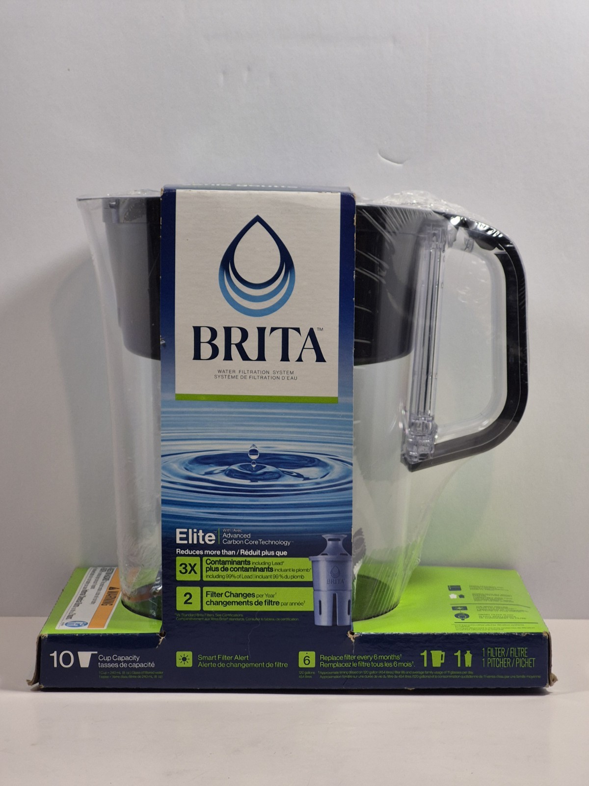 NEW Brita Elite Large 10 Cup Water Filter Pitcher with Advanced Core Technology
