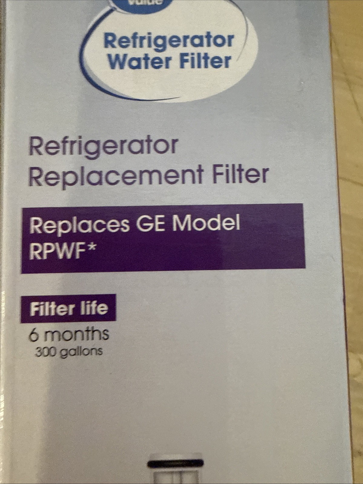 Great Value Refrigerator Water Filter Replaces Ge Model RPWF 6 Month 300 Gallons
