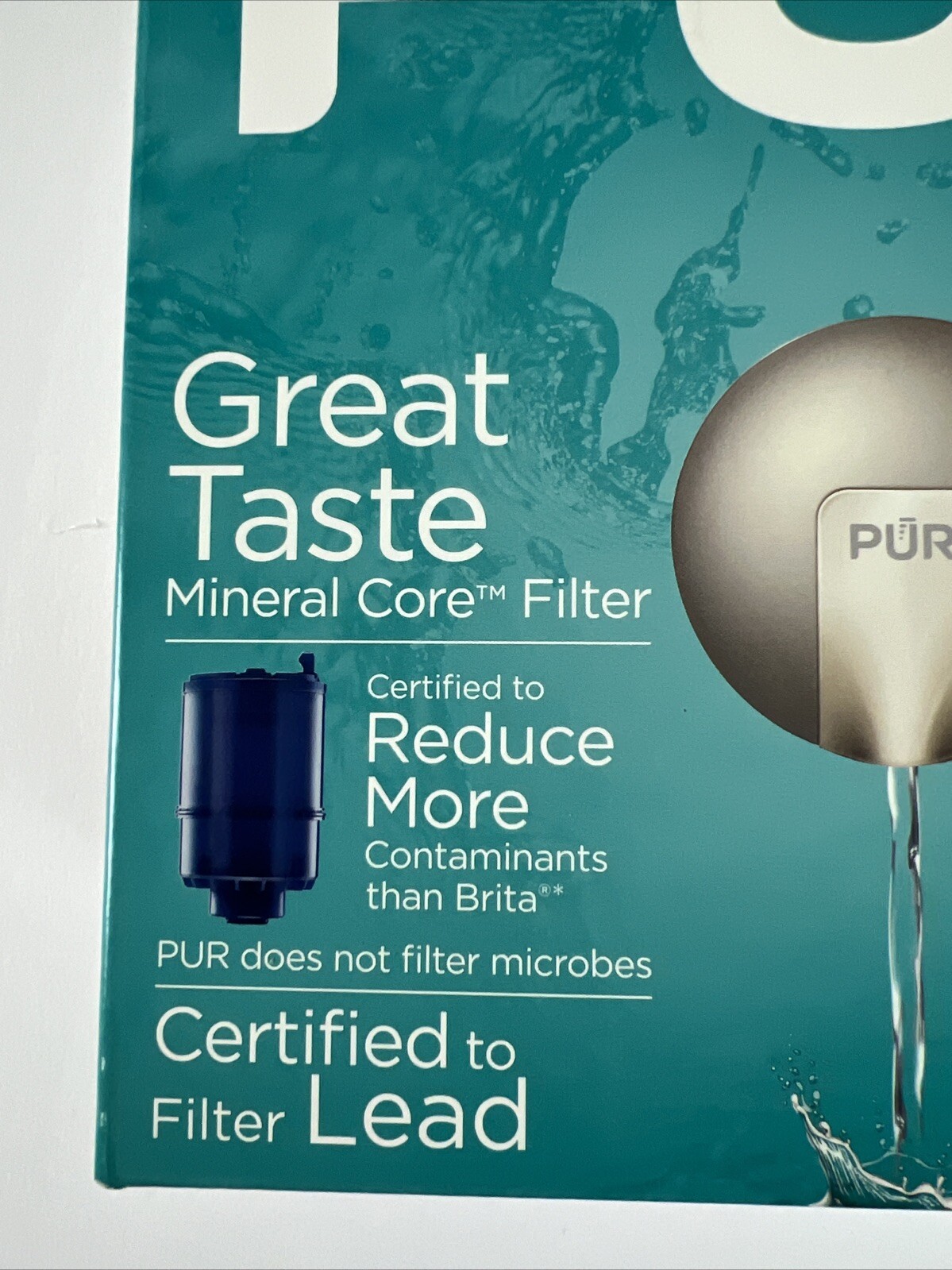 PUR Plus Faucet Filtration System Max Ion Filter Technology Champagne Finish C25