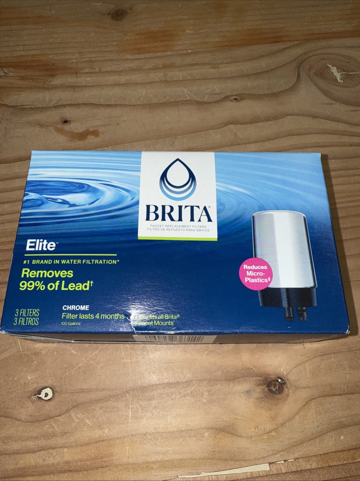 Brita Elite Faucet Replacement Filter 4-Month Lasts, 99% Lead Removal, 3 Pack