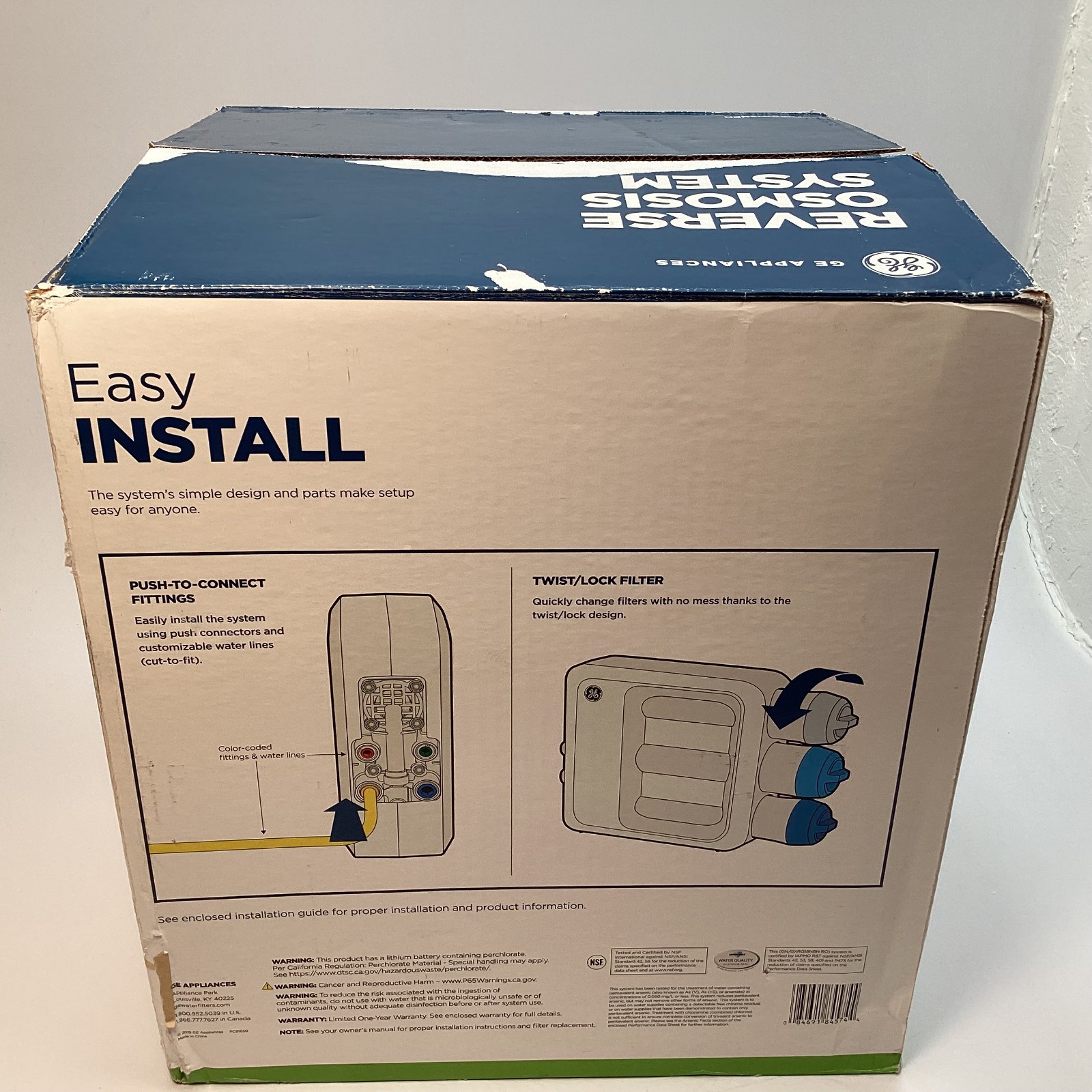 GE Appliances GXRQ18NBN Reverse Osmosis Under Sink Water Filtration System