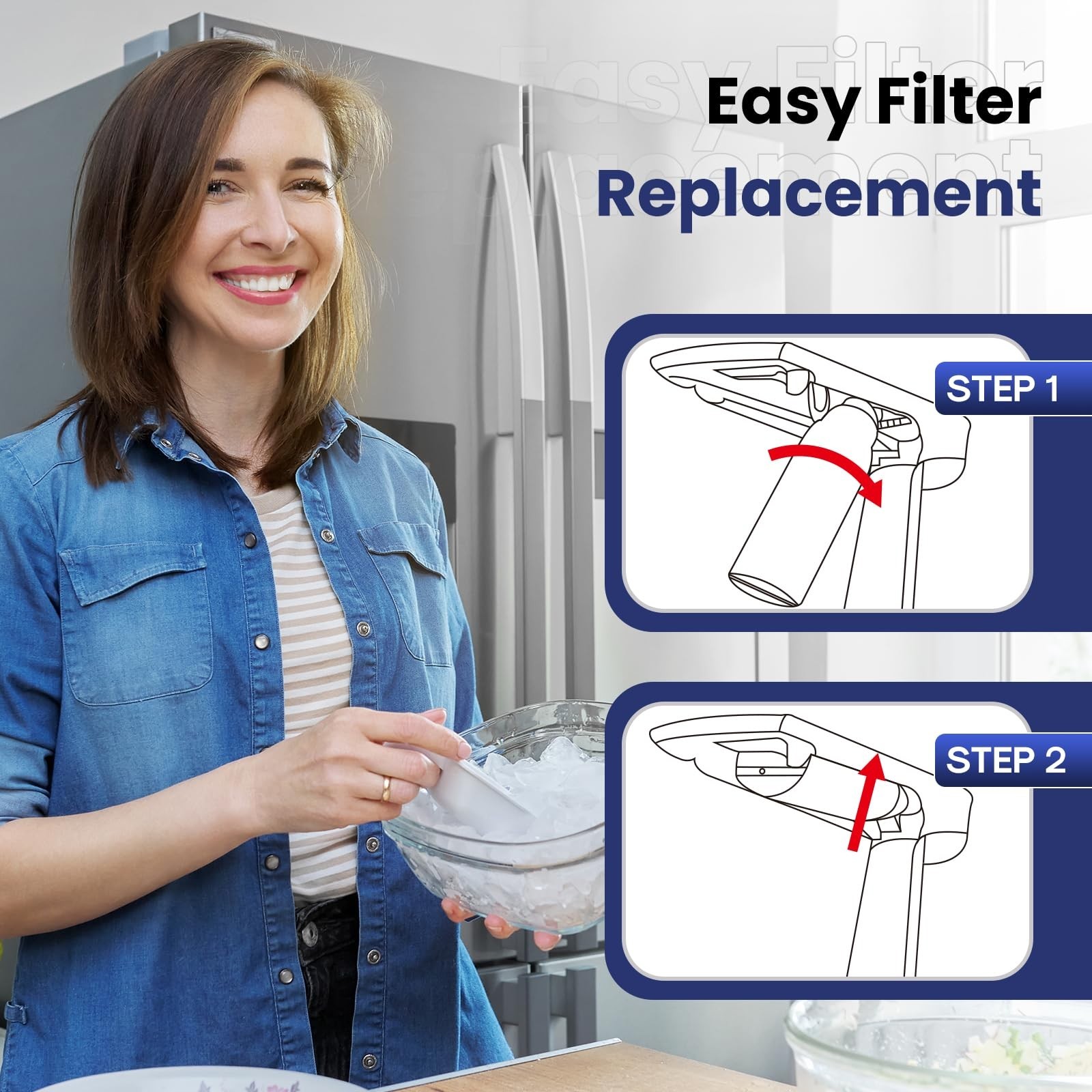 Replacement Refrigerator Water Filter 3-Pack for LG Kenmore LT1000P 9980 RWF4700
