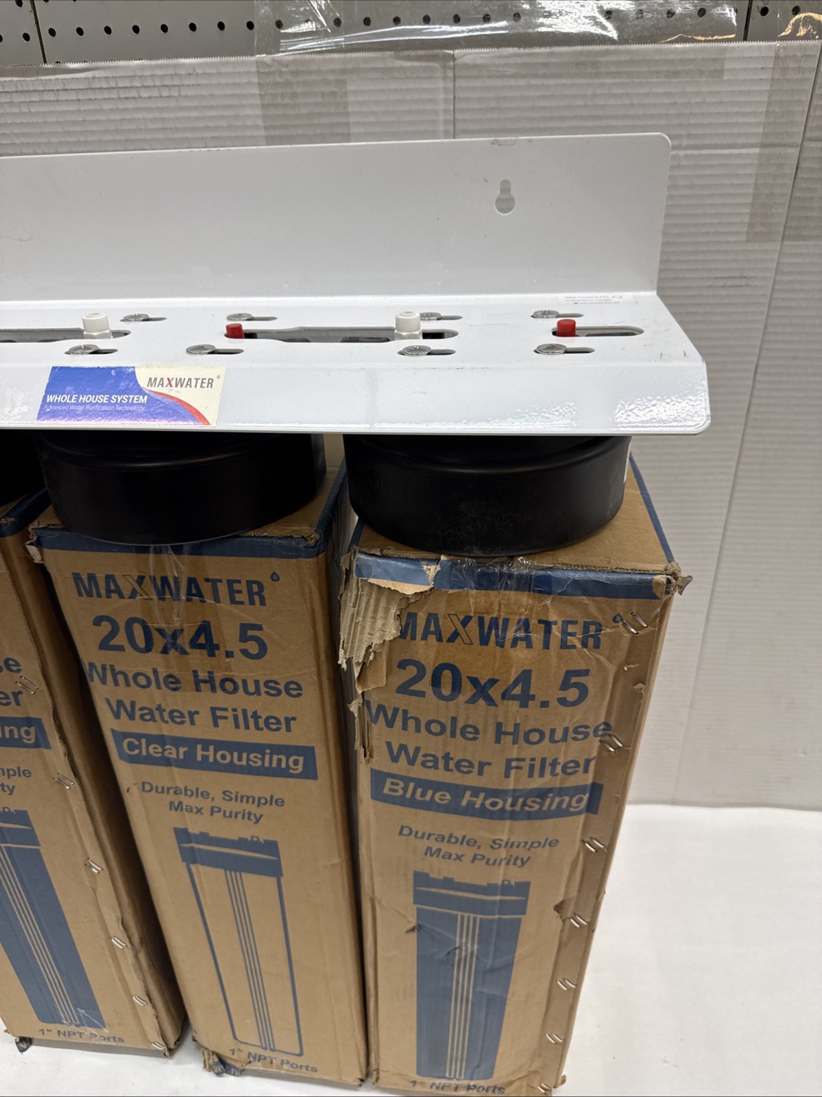 3 Stage 20″ x 4.5″ Big Blue Whole House Max Water Filter System 1″ 2 Gauges