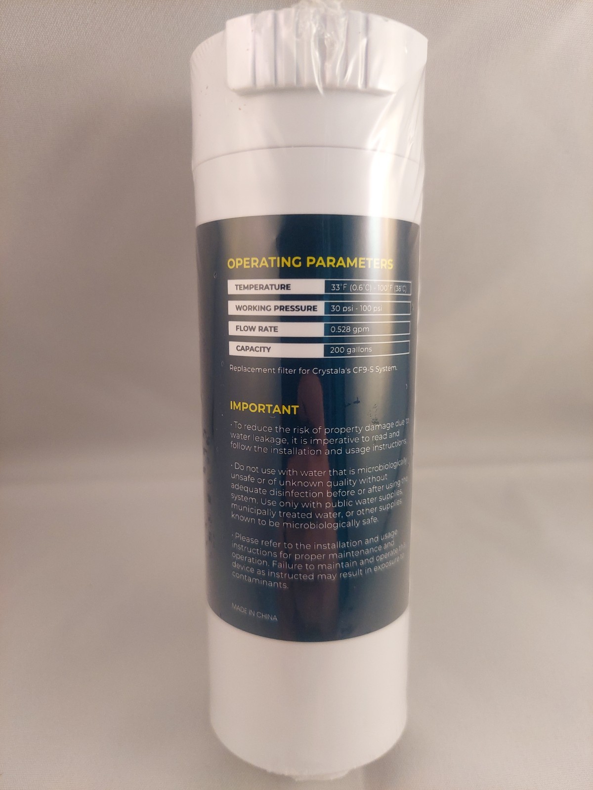 New Crystala Filters XWF Water Filter 3-Pack of CF9 In package (f-6)