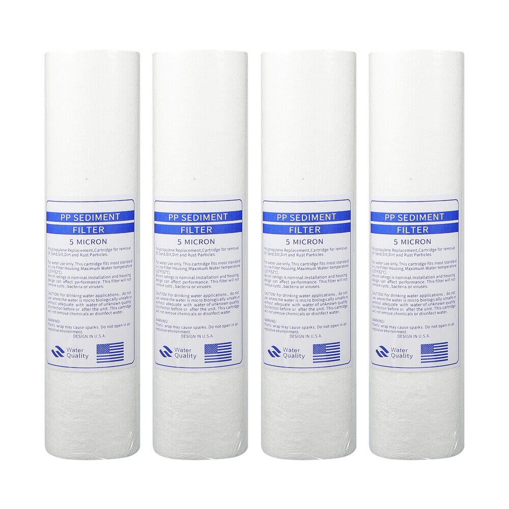 4/8x 1/5 Micron 10″ x 2.5″ PP Sediment Water Filter Whole House Cartridge