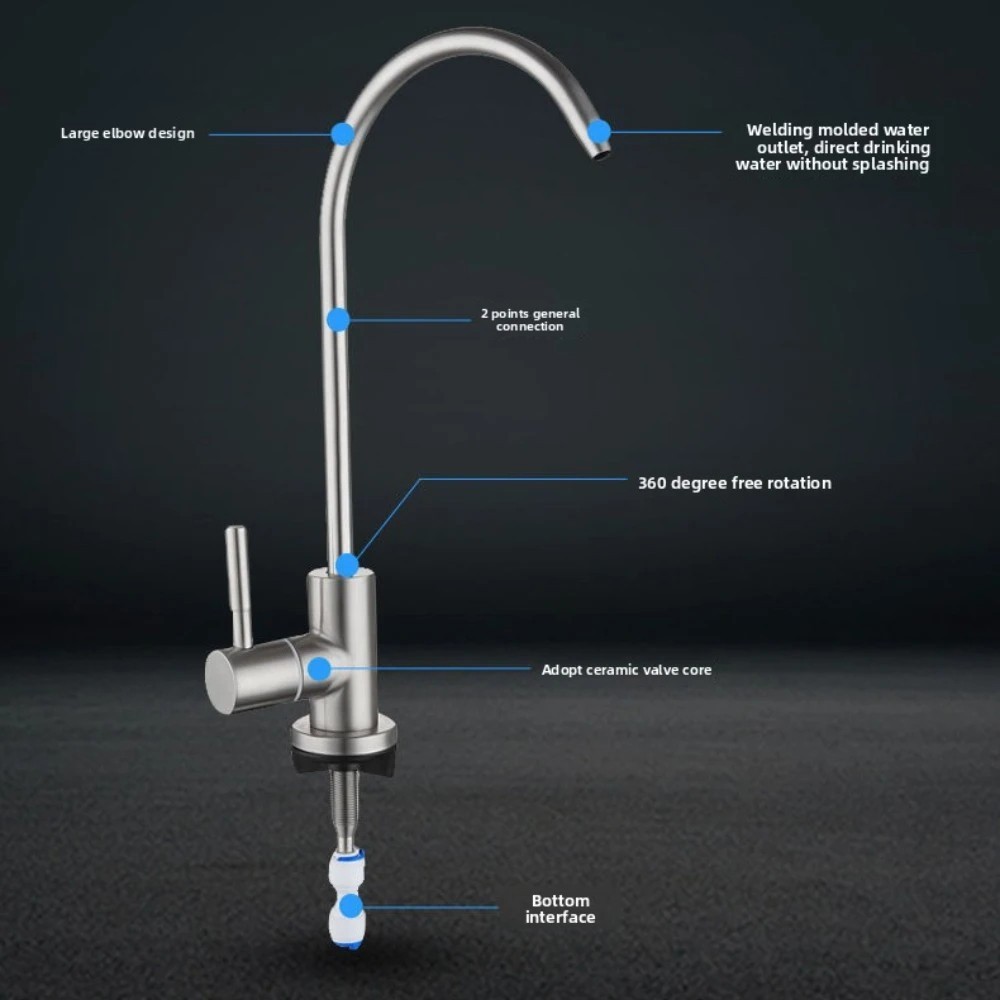 Stainless Steel Water Filter Faucet Reverse Osmosis Drinking Water Faucet
