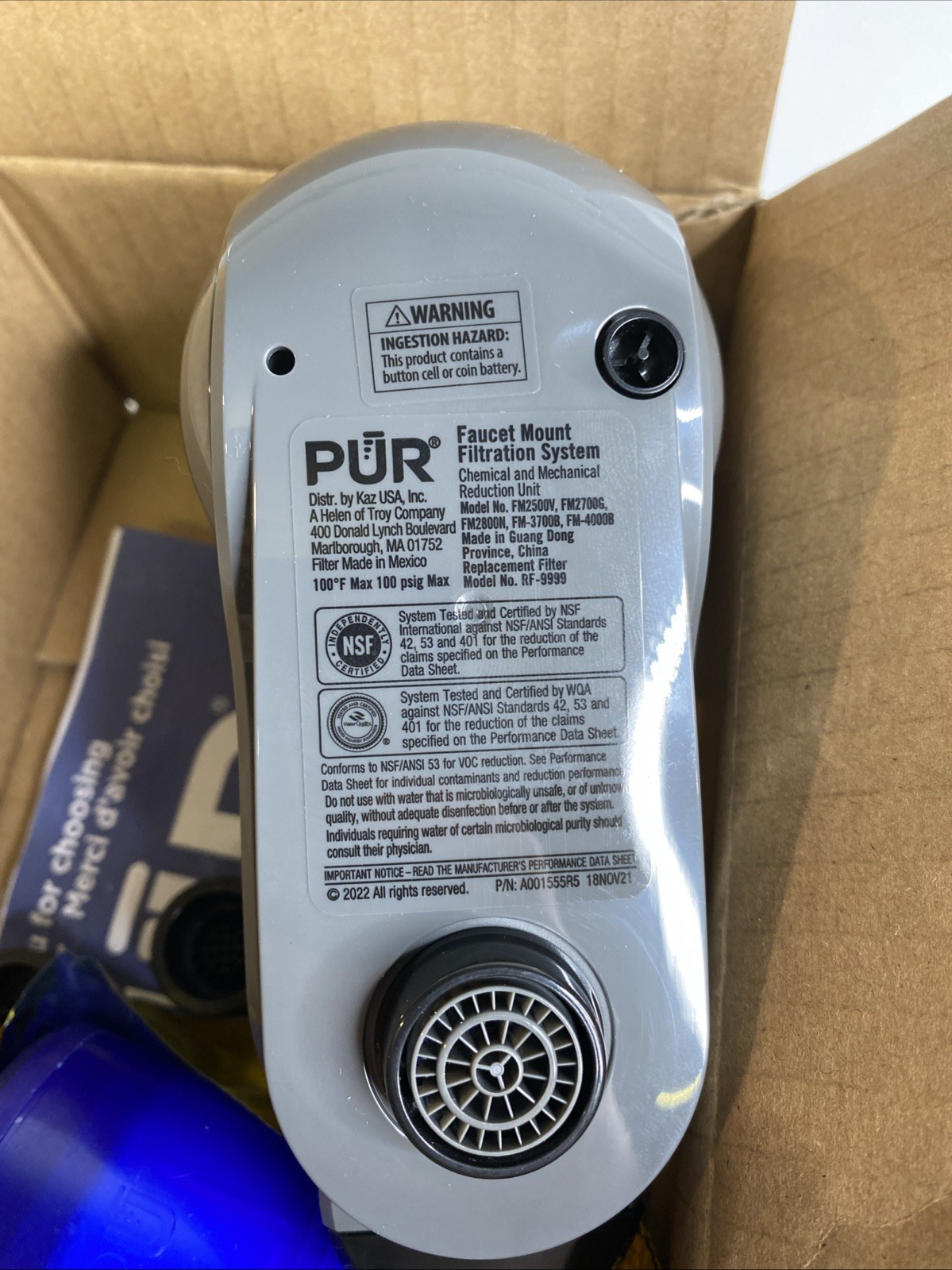PUR PLUS Vertical Faucet Mount Water Filtration System FM2500V Gray