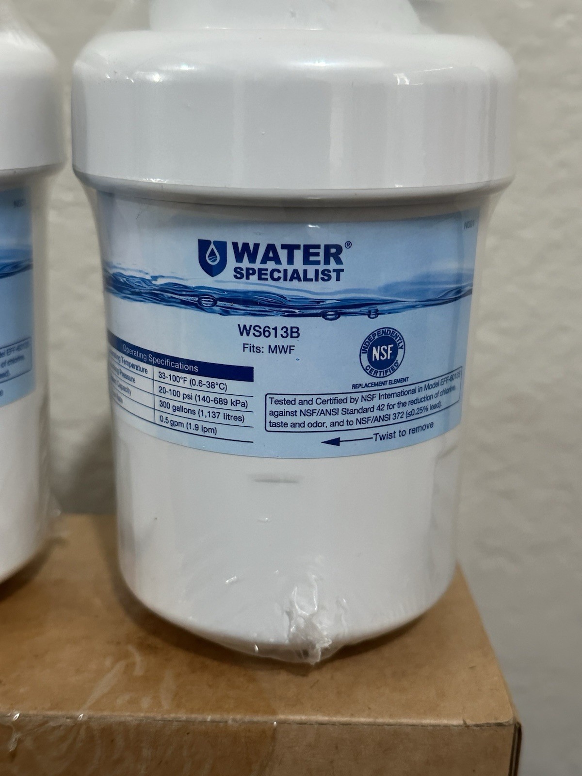 Water Specialist WS613B Replacement for GE MWF SmartWater MWFP 2-Pack Filters