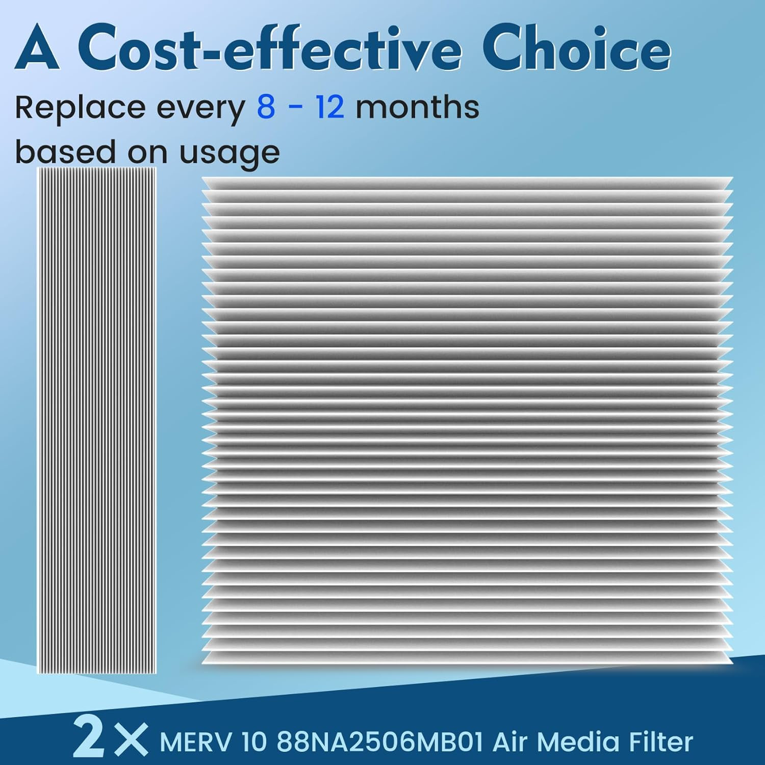 88NA2506MB01 Replacement Filter 2-Pack 25 1/16″ X 6 5/16″ Compatible with Carrie