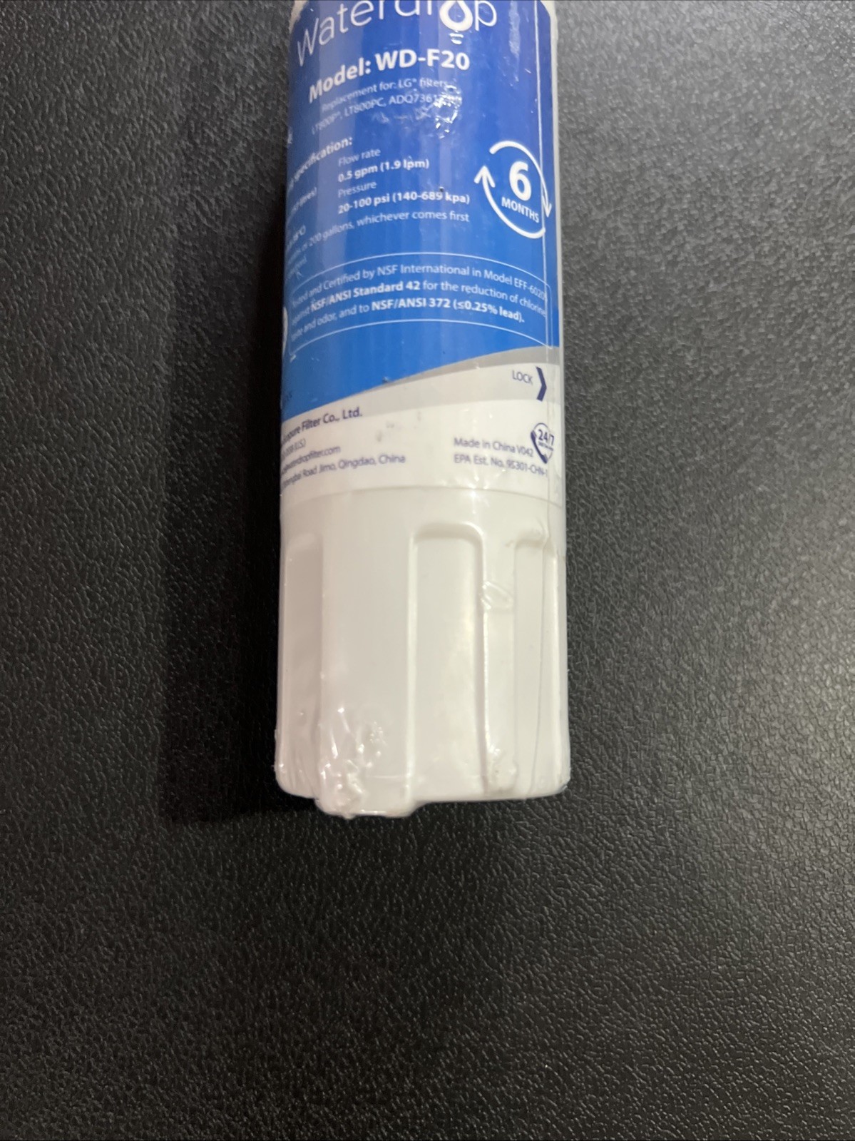 WaterDrop WD-F20 LG Refrigerator Water Filter for LT800P LT800PC ADQ73613401