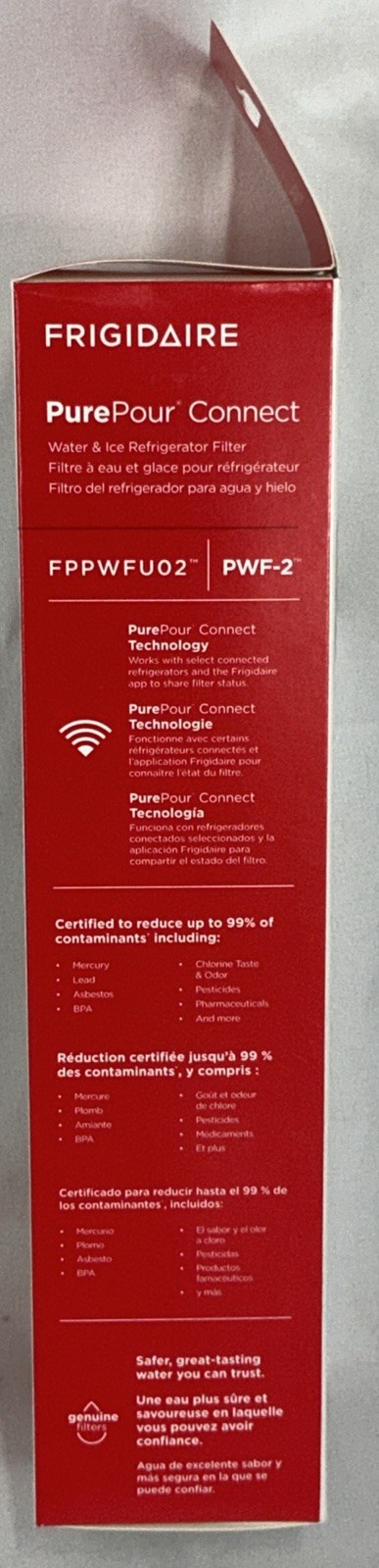 Frigidaire PurePour Connect PWF-2 Water Filter Reduces Contaminants 99% FPPWFU02