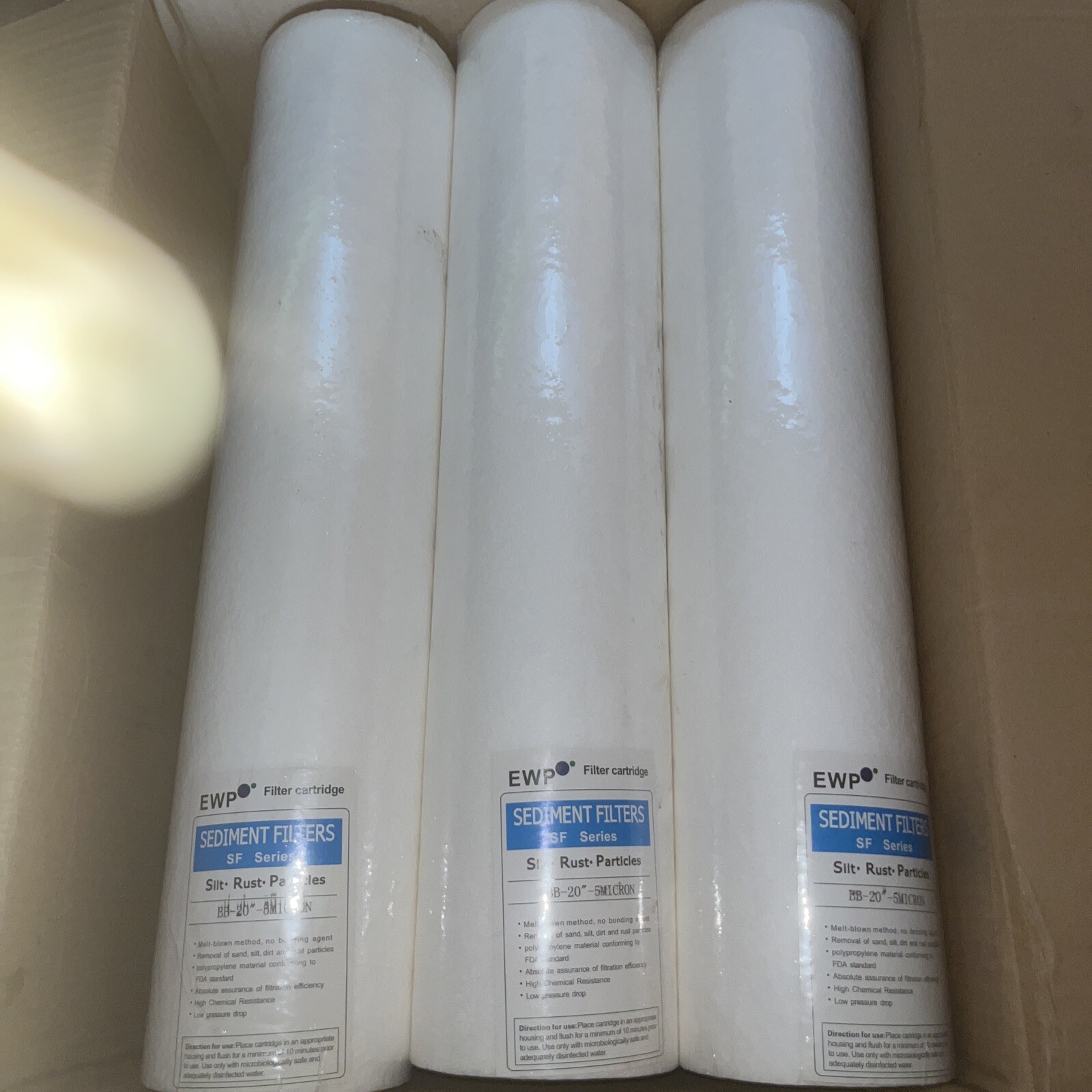 9ct 5Micron 20×4.5″ Big Blue Sediment Water Filter Replacement Whole House