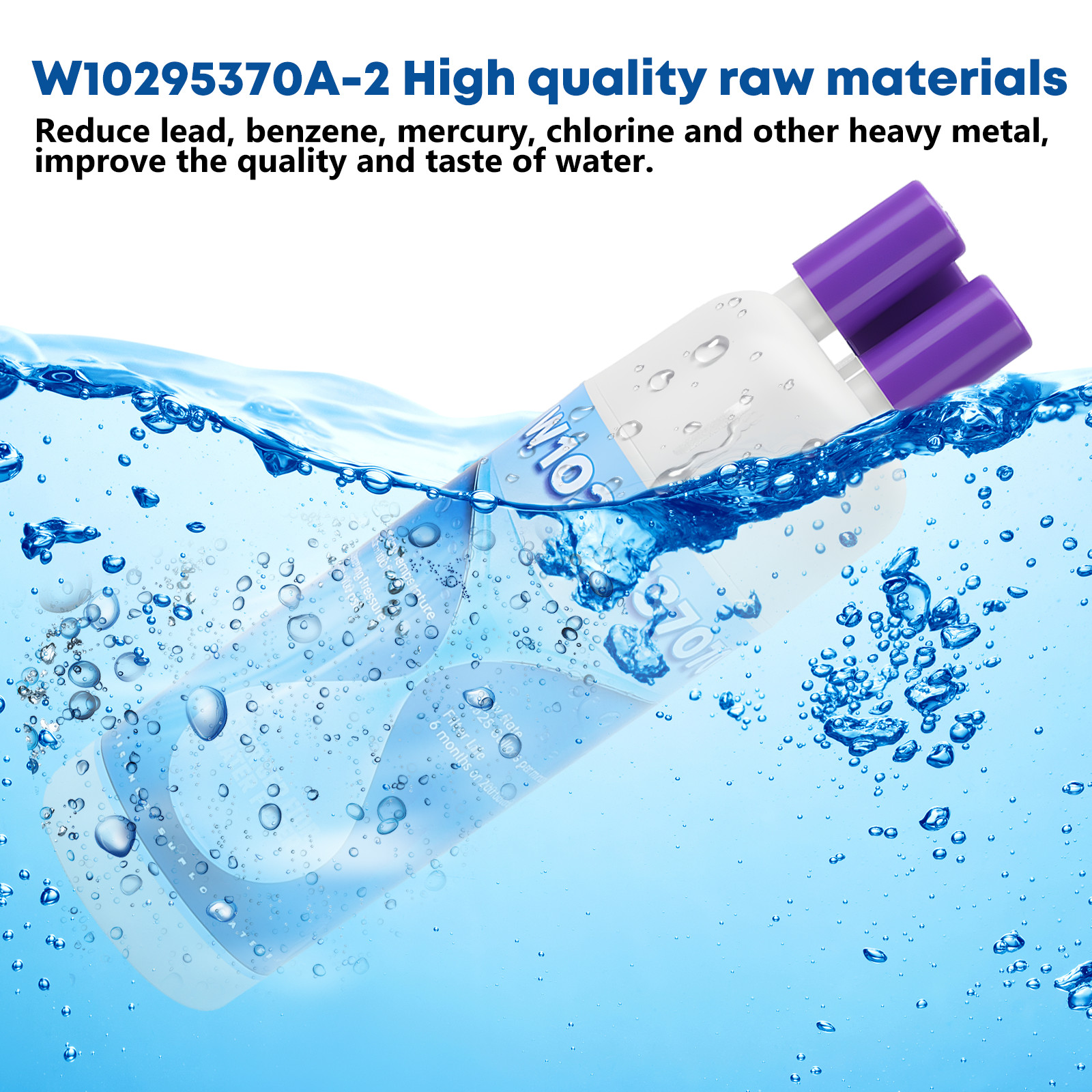 3 Pack Refrigerator water filter 10295370A WHR1RXD1 KAD1RXD1 P8RFWB2L, P8WB2L