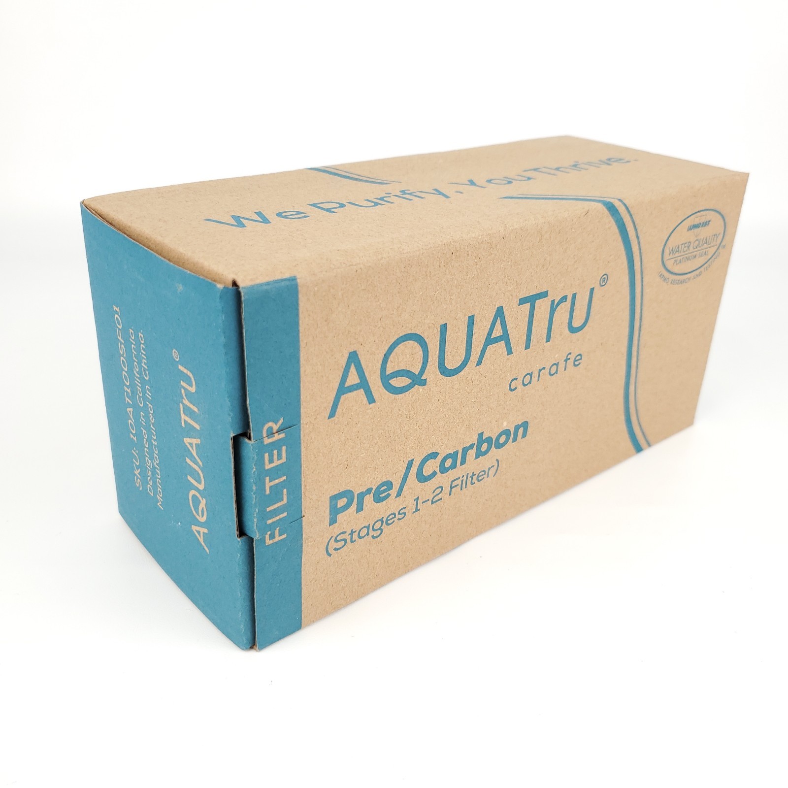 AQUA TRU Carafe AT100 2-Stage Pre/Carbon Filter Reduces Sand Silt Sediment New!