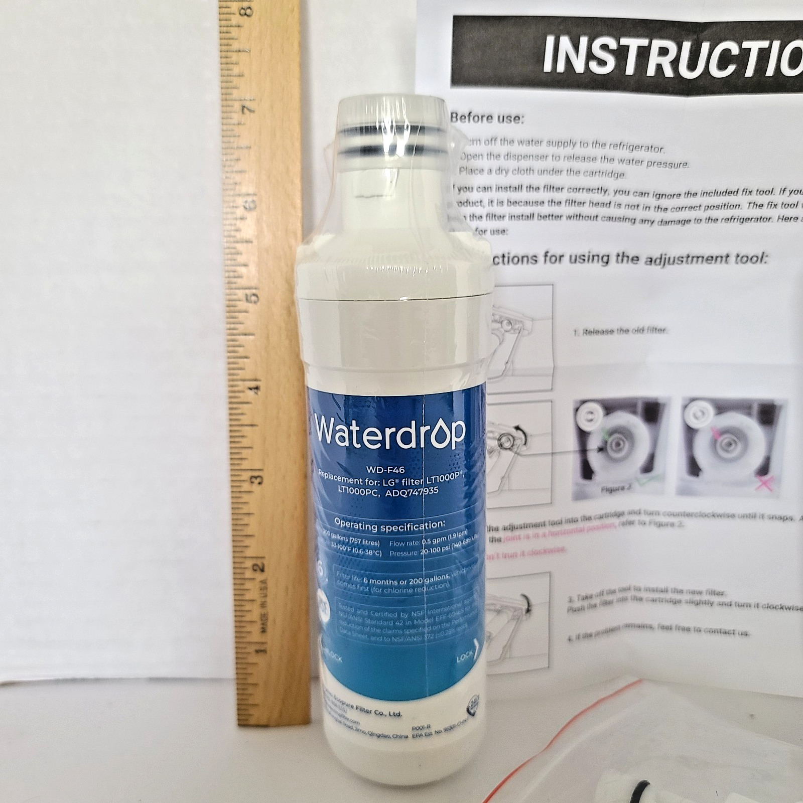 New Waterdrop WD-F46 Filter (2 Pack) Replacement for LG Water filters SEALED