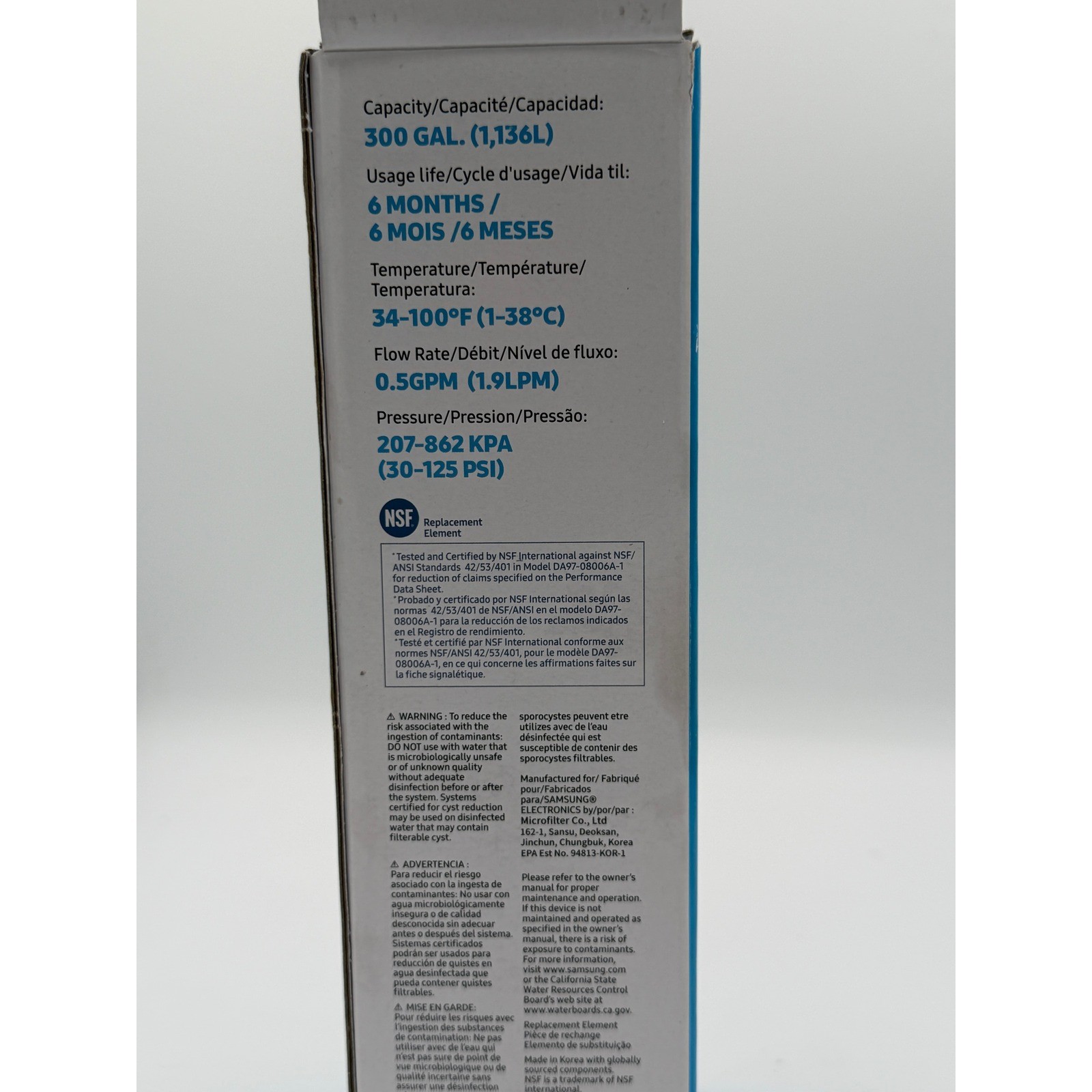 Samsung HAF-CIN/EXP Water Filter DA29-00020B Refrigerator Replacement Genuine