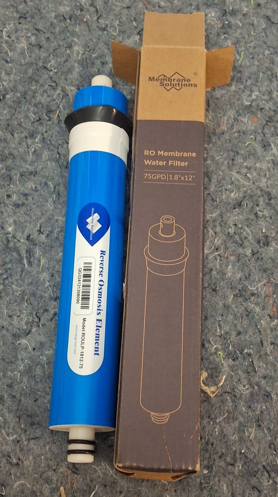 Membrane Solutions Reverse Osmosis Element Water Filter RO 75GPD 1.8″ x 12″