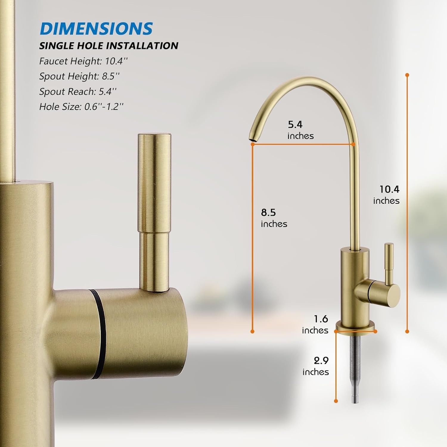 Elegant Gold Kitchen Water Filter Faucet – 360° Swivel for Pure Drinking Water