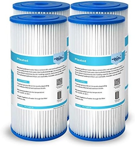 Membrane Solutions 20 Micron Pleated Water Filter Home 10″x4.5″ Whole House H…