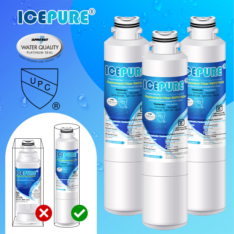 Fit For Samsung RS265TDRS RS261MDRS RSG307AARS RFG298HDRS Water Filter 3 Pack