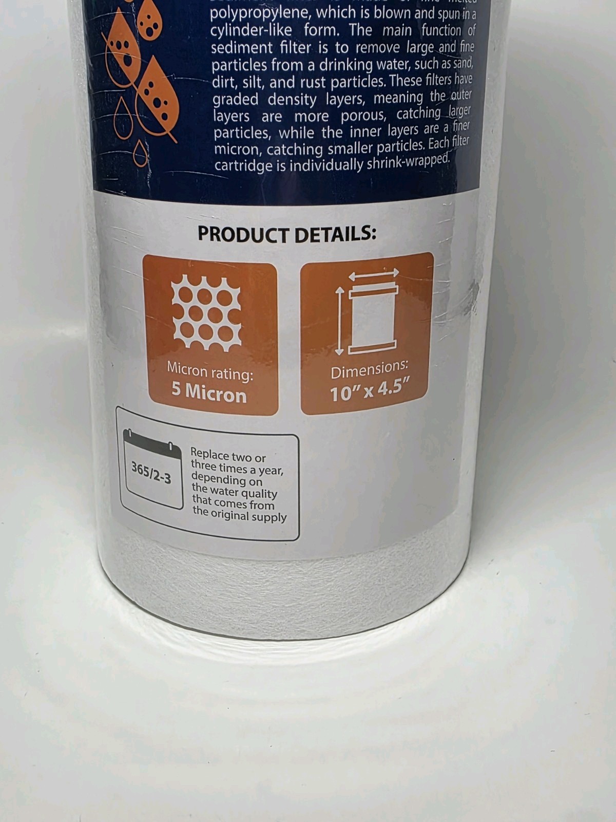 New Aquaboon Sediment Water Filter Whole House Big Blue 5 Micron 10″x4.5″