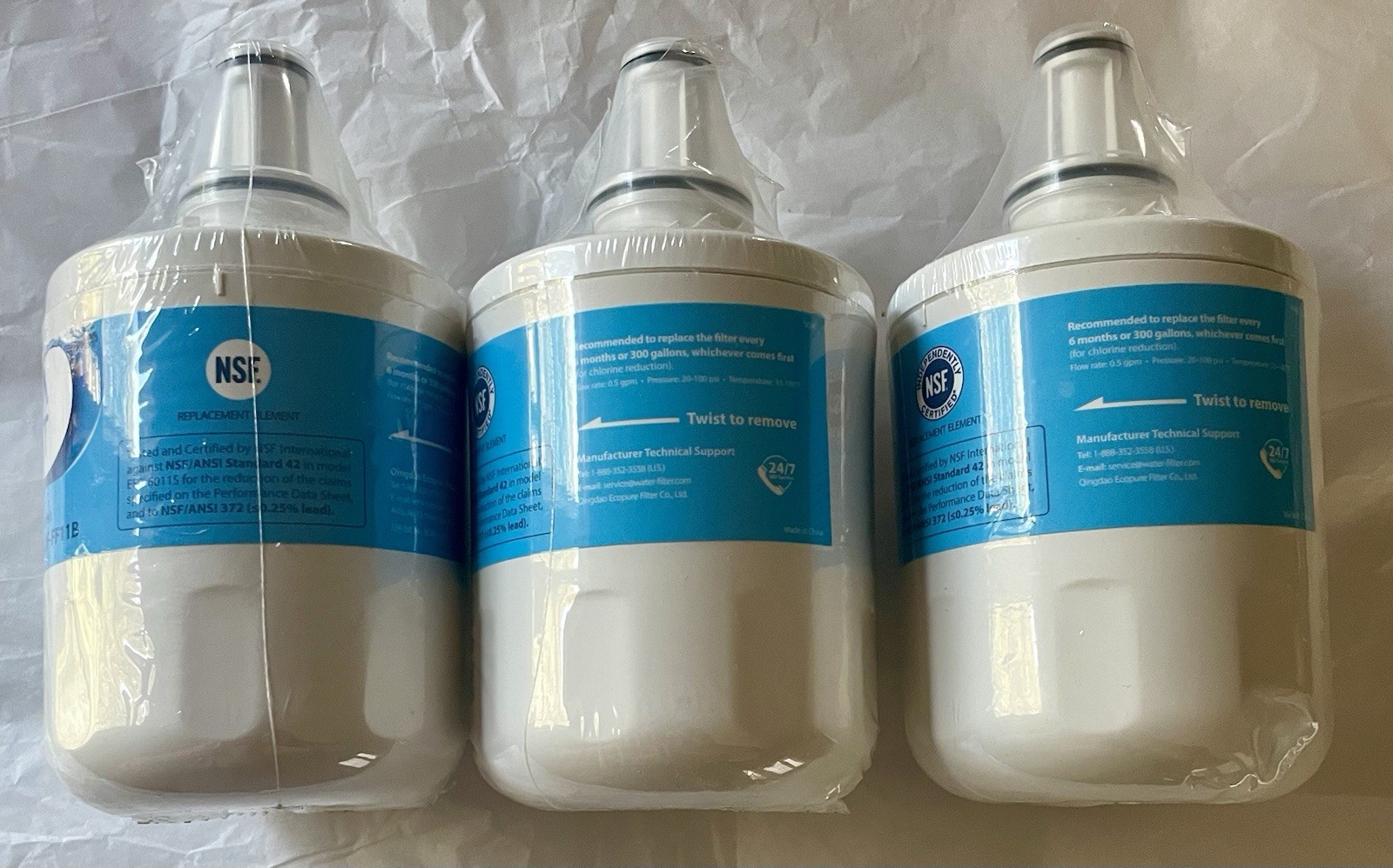 AQUA CREST WATER FILTER MODEL: AQF-FF11B ALL FACTORY SEALED New Lot Of Three