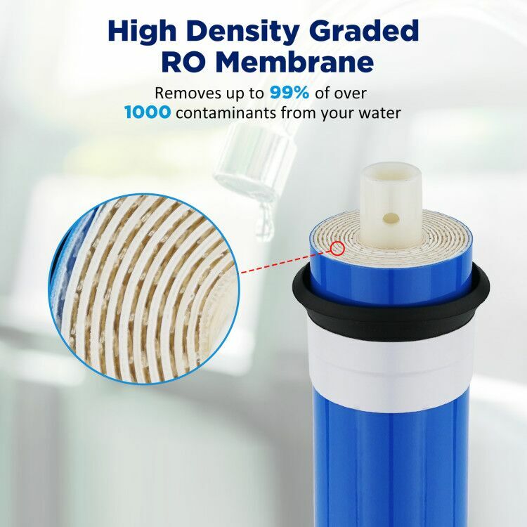 50 GPD RO Membrane Reverse Osmosis Water Filter Housing Replacement for GE FX12M