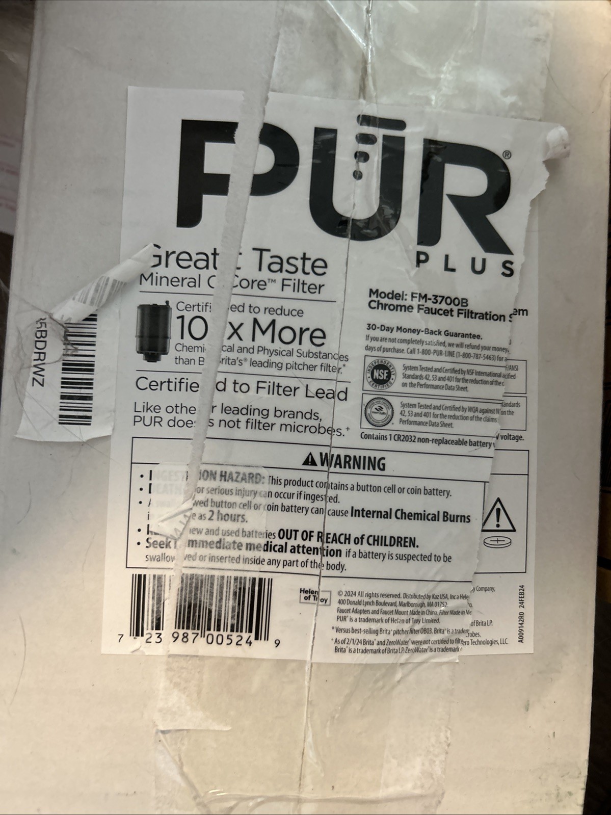 PUR PLUS FM-3700B Water Faucet Filtration System Vertical Mount Chrome Unit