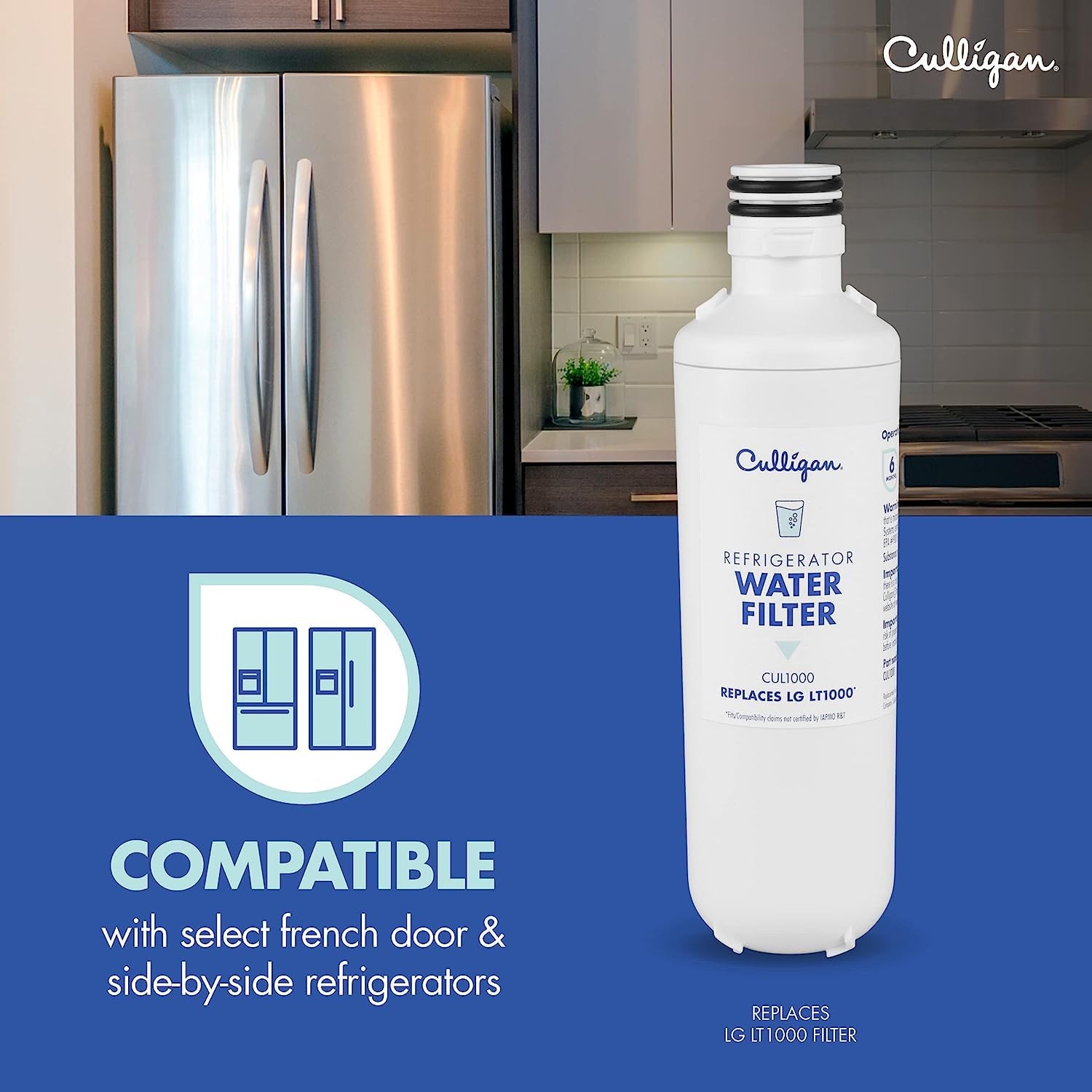 Culligan CUL1000 Refrigerator Water Filter Compatible with LG Models 50 Impur…