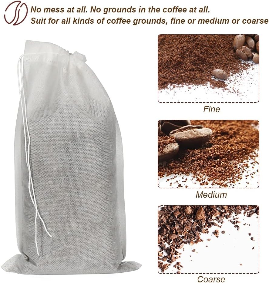 50pcs No Mess Cold Brew Bags, 6×10 inch Disposable Coffee Filter