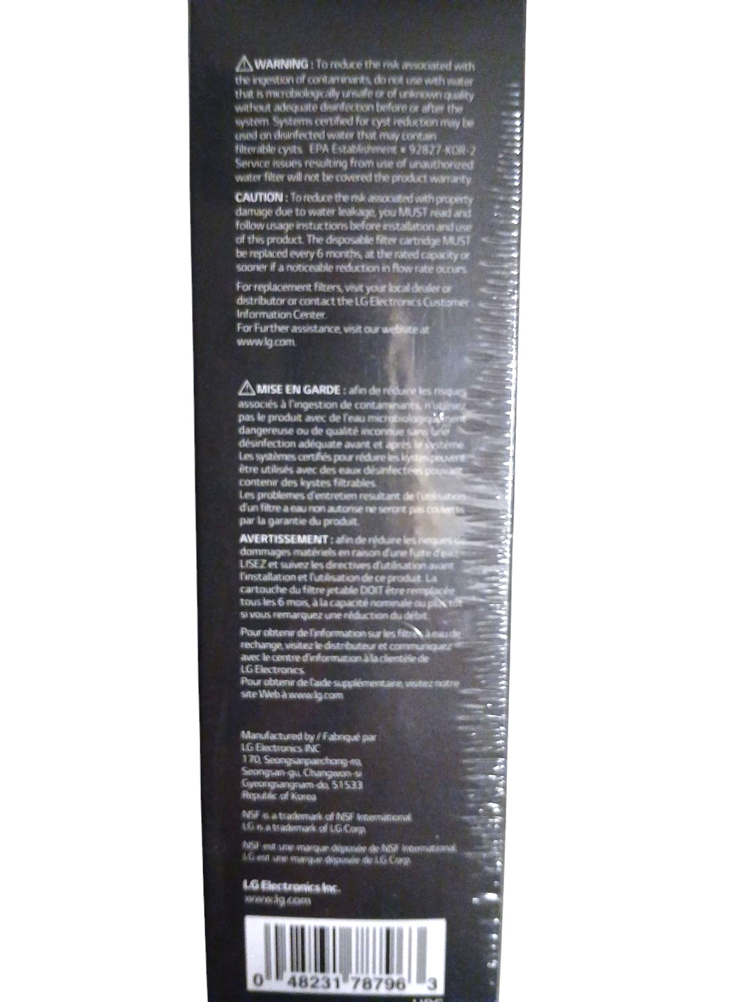 1 PACK GENUINE OEM LG LT1000P Water Filter Replacement Cartridge Authentic New