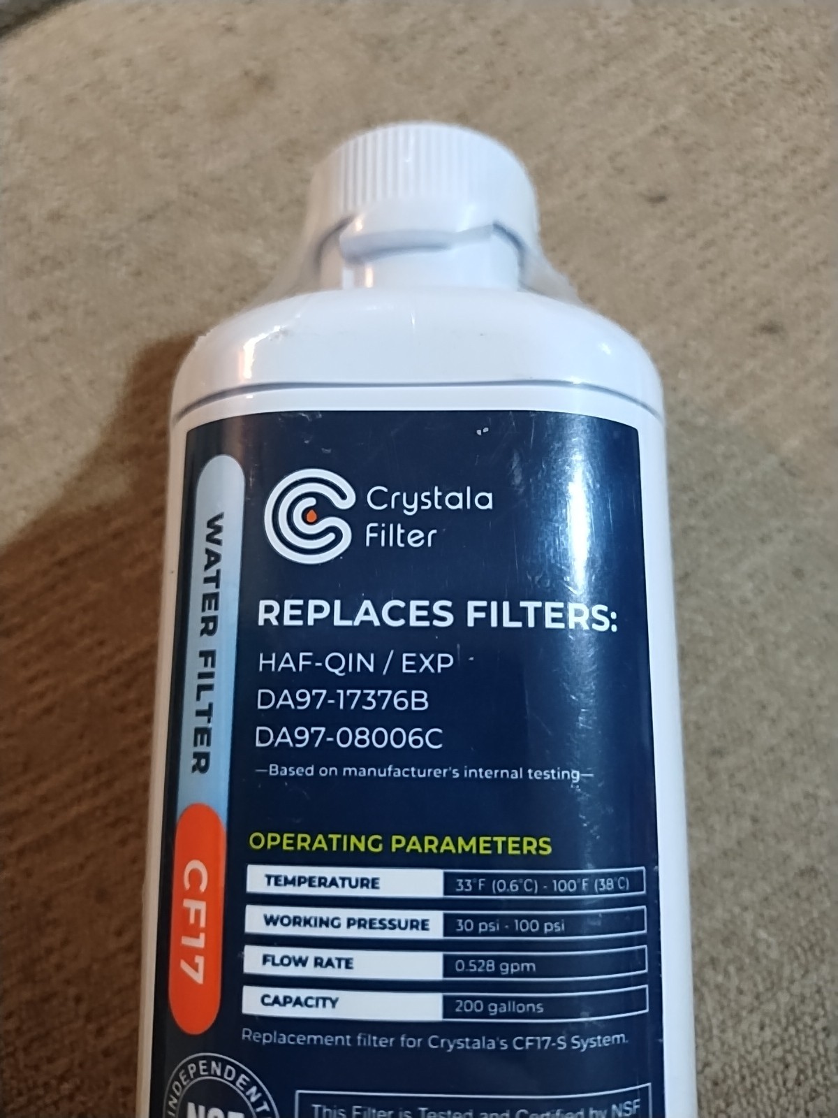2 ct- Crystala CF17 Refrigerator Filter replaces HAF-QIN DA97-17376B DA97-08006C