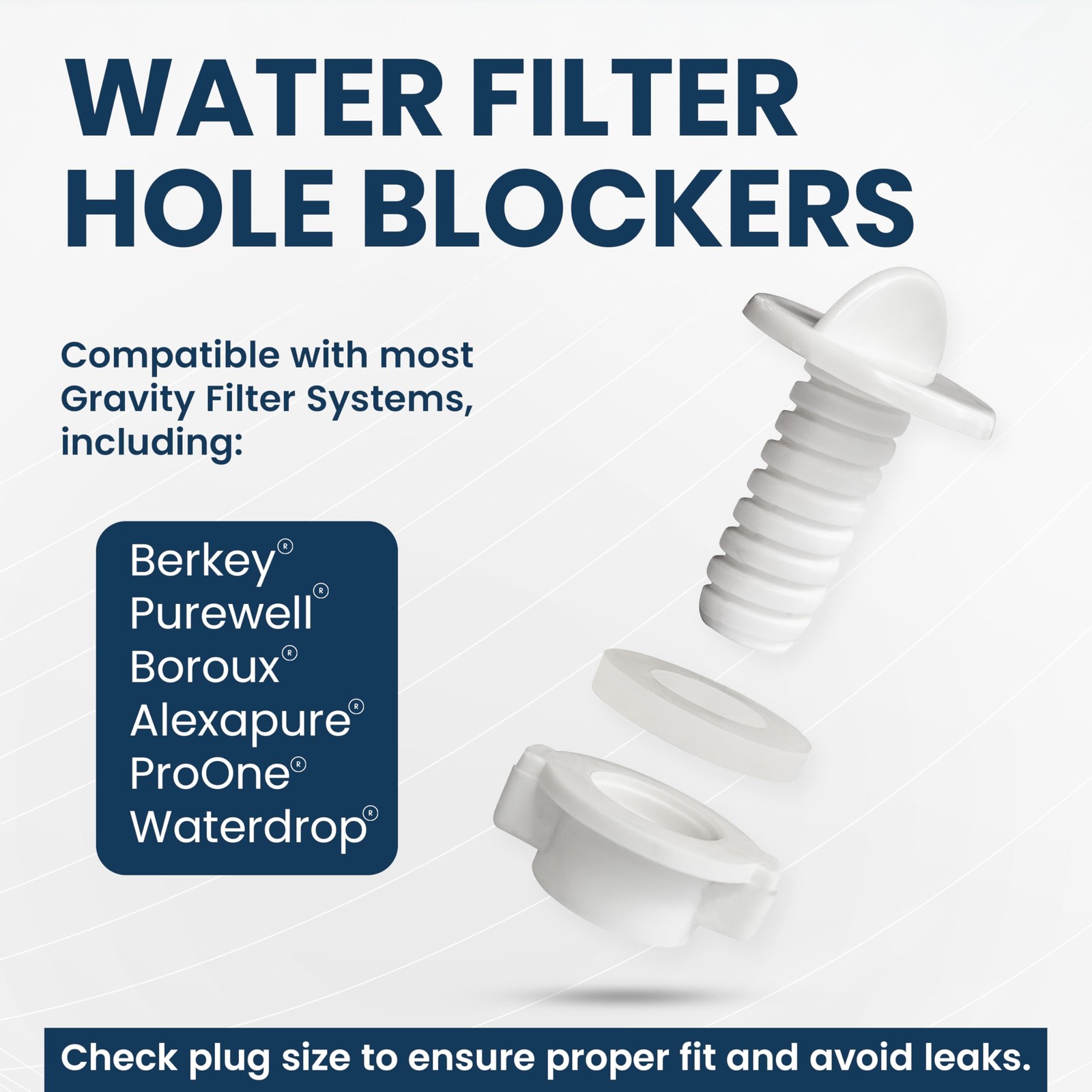 PHOENIX GRAVITY Polypropylene Hole Blockers for All Gravity-Fed Water Filtration
