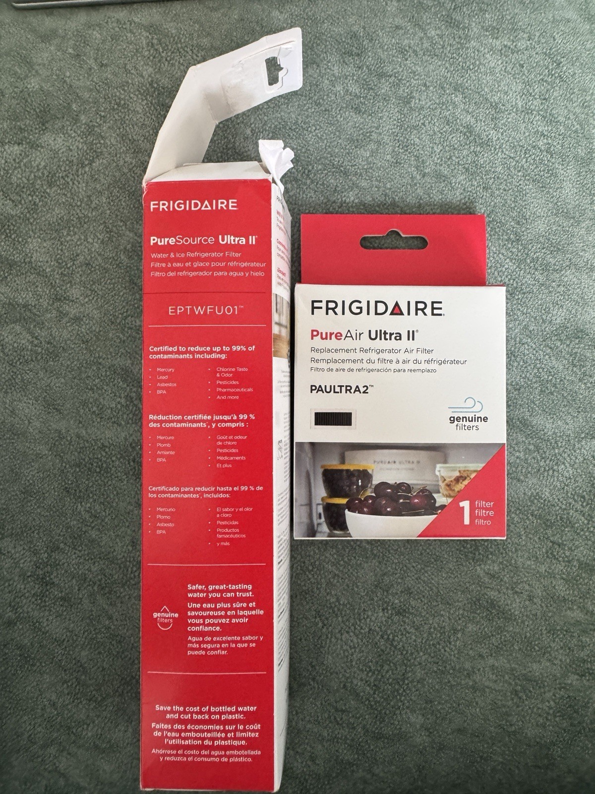 Frigidaire EPTWFU01 Water Filter PAULTRA2 Air Filter Combo 2 Pack OEM Replacemnt